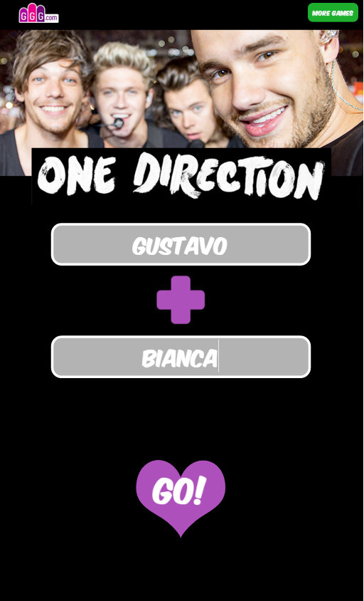 Jogo One Direction Love Calculator no Jogos 360