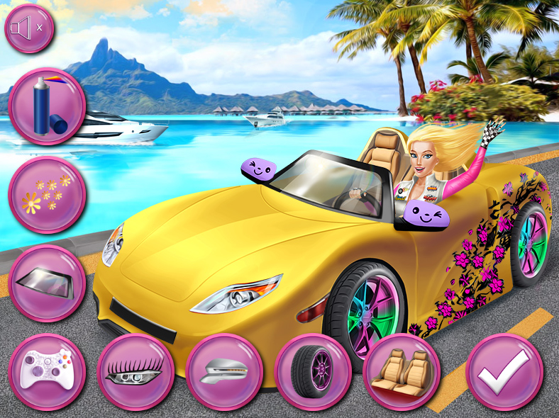 Jogos de Decorar o Carro da Barbie no Meninas Jogos