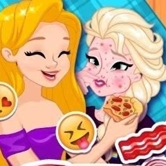 Jogo Elsa, Rapunzel, Bela e a Festa da Pizza