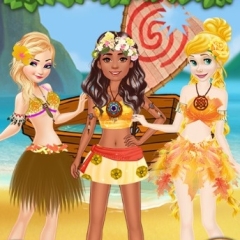 Jogo Na ilha com Elsa, Rapunzel e Moana