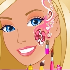 Jogo Pinte o rosto da Barbie