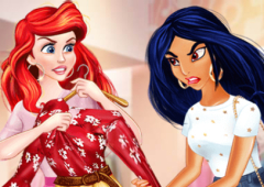 Tiana, Ariel e Jasmine no Shopping