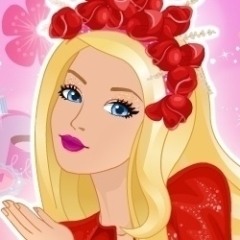 Jogo Vista a Barbie com roupas vermelhas