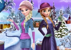 Vista Anna e Elsa no Inverno