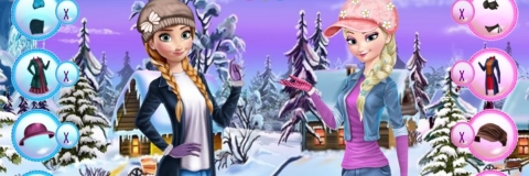 Vista Anna e Elsa no Inverno